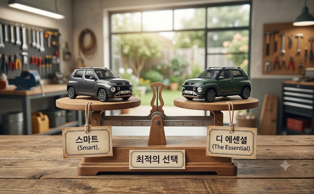 캐스퍼 트림 선택1 : 스마트·디에센셜 옵션 차이와 감가 차이